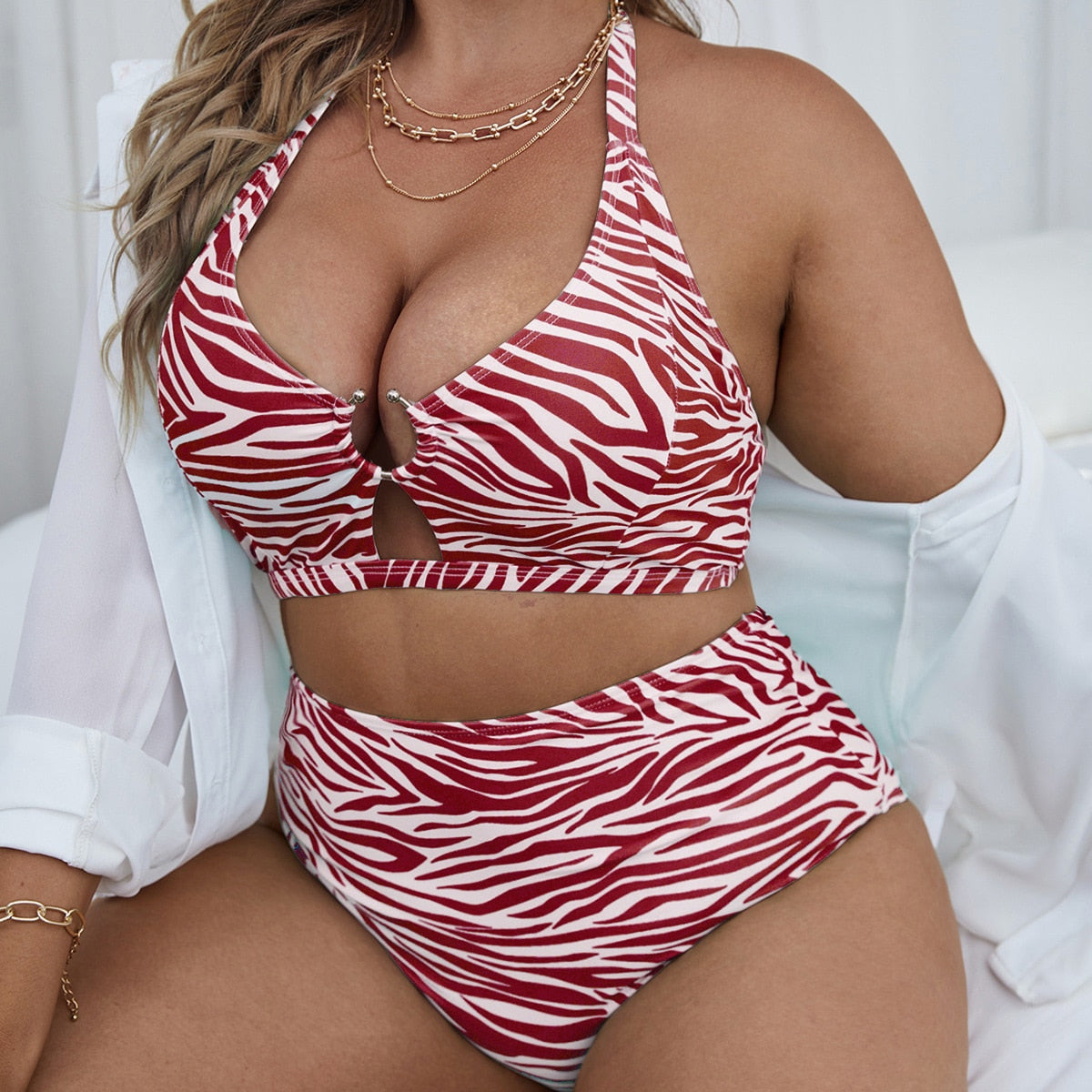 Biquini plus size con motivo animal-Diabolique.es