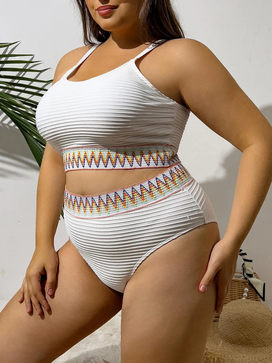 Biquini plus size de punto acanalado-Diabolique.es