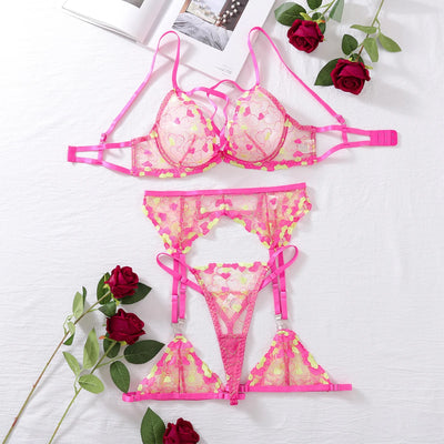 Conjunto de lingerie de renda bordada Darcy Strappy