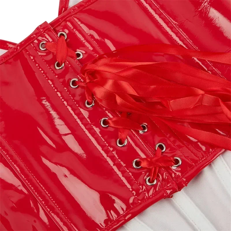 Corset en latex avec laçage au dos