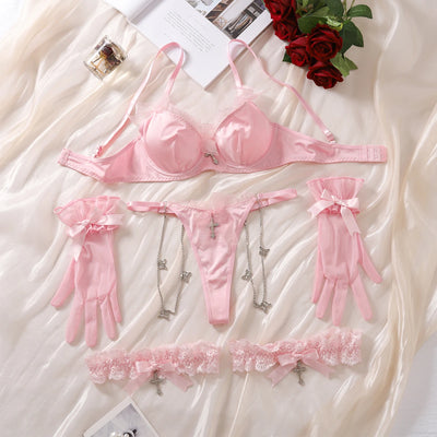 Conjunto de lingerie Joy Ruffle com luvas