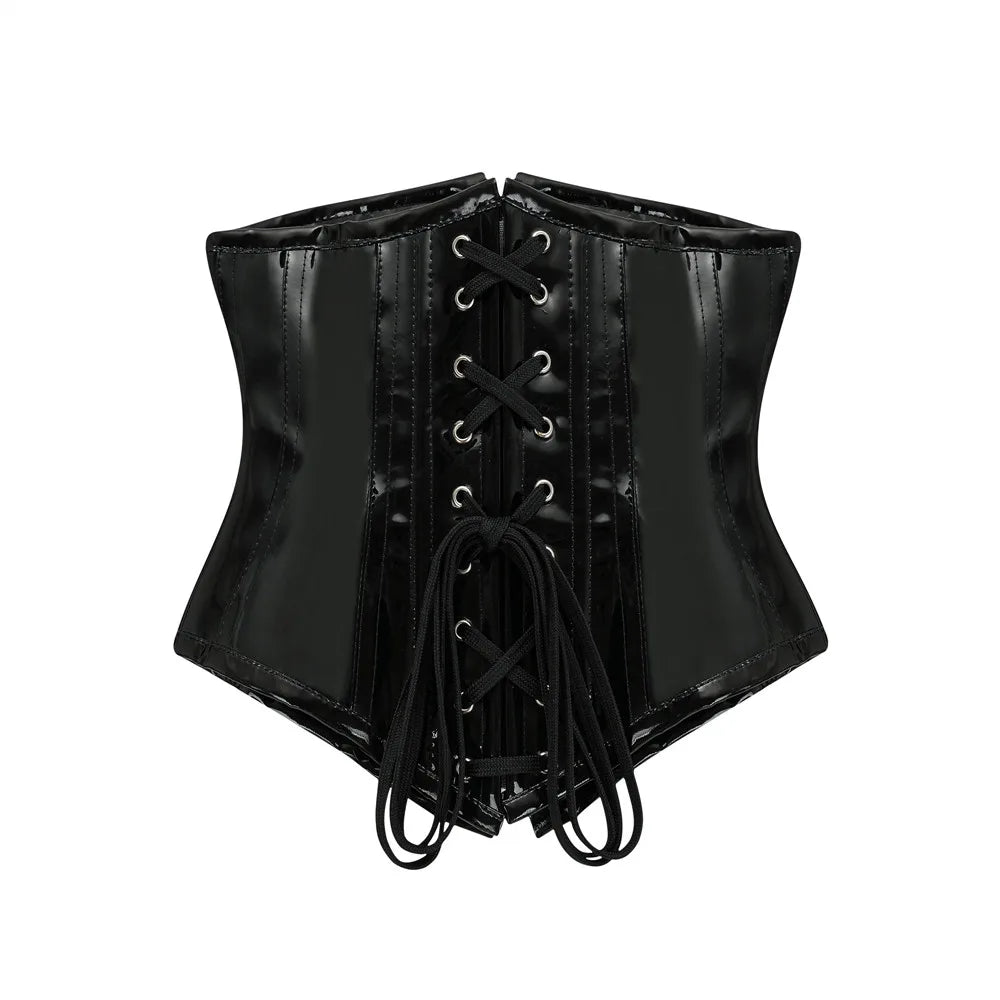 Corset en latex sous la poitrine