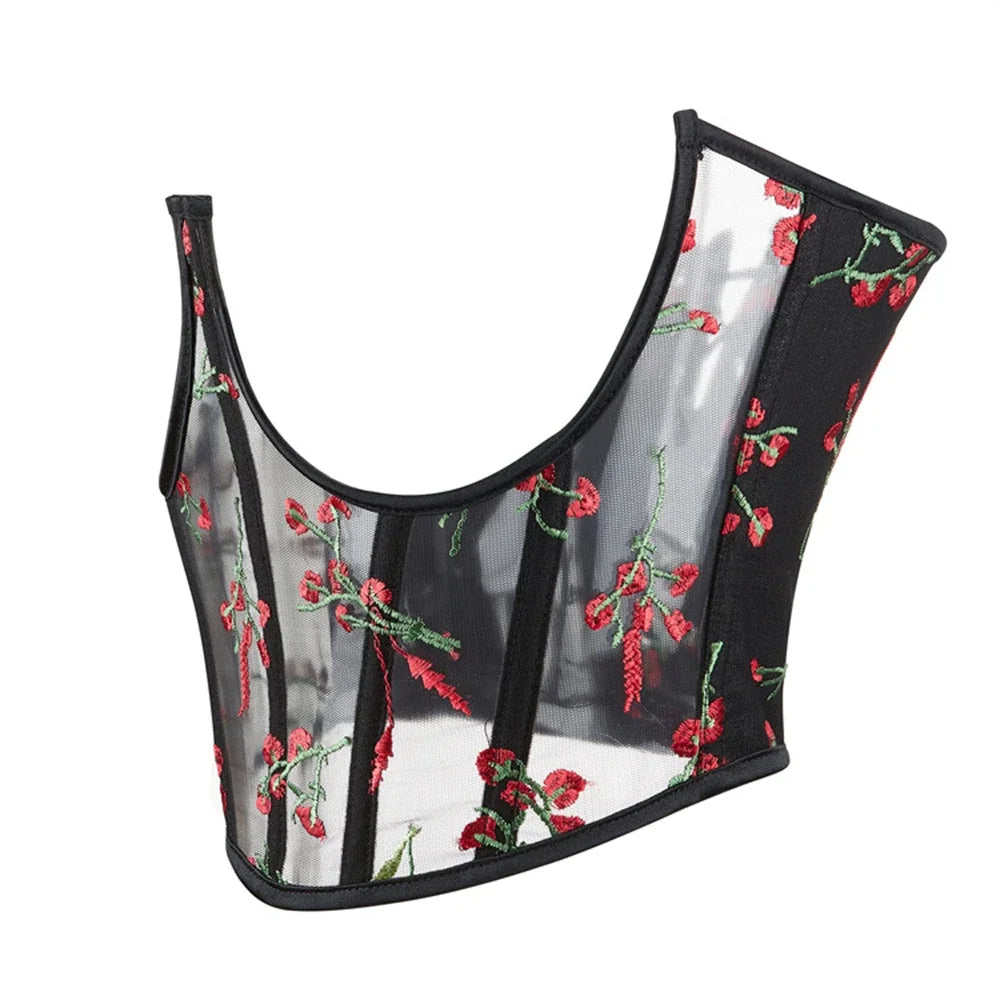 Corset sans bustier avec bordure florale