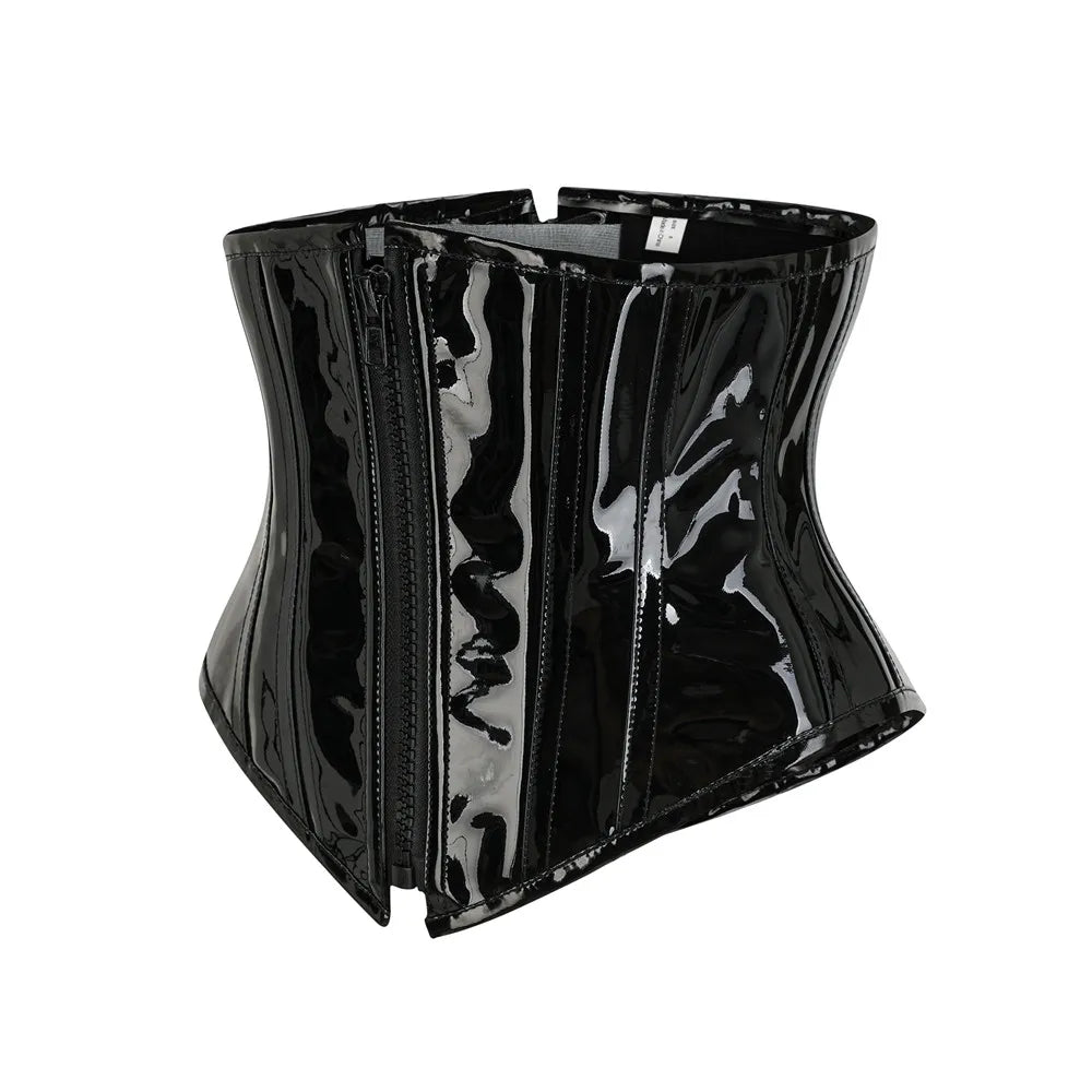 Corset en latex sous la poitrine