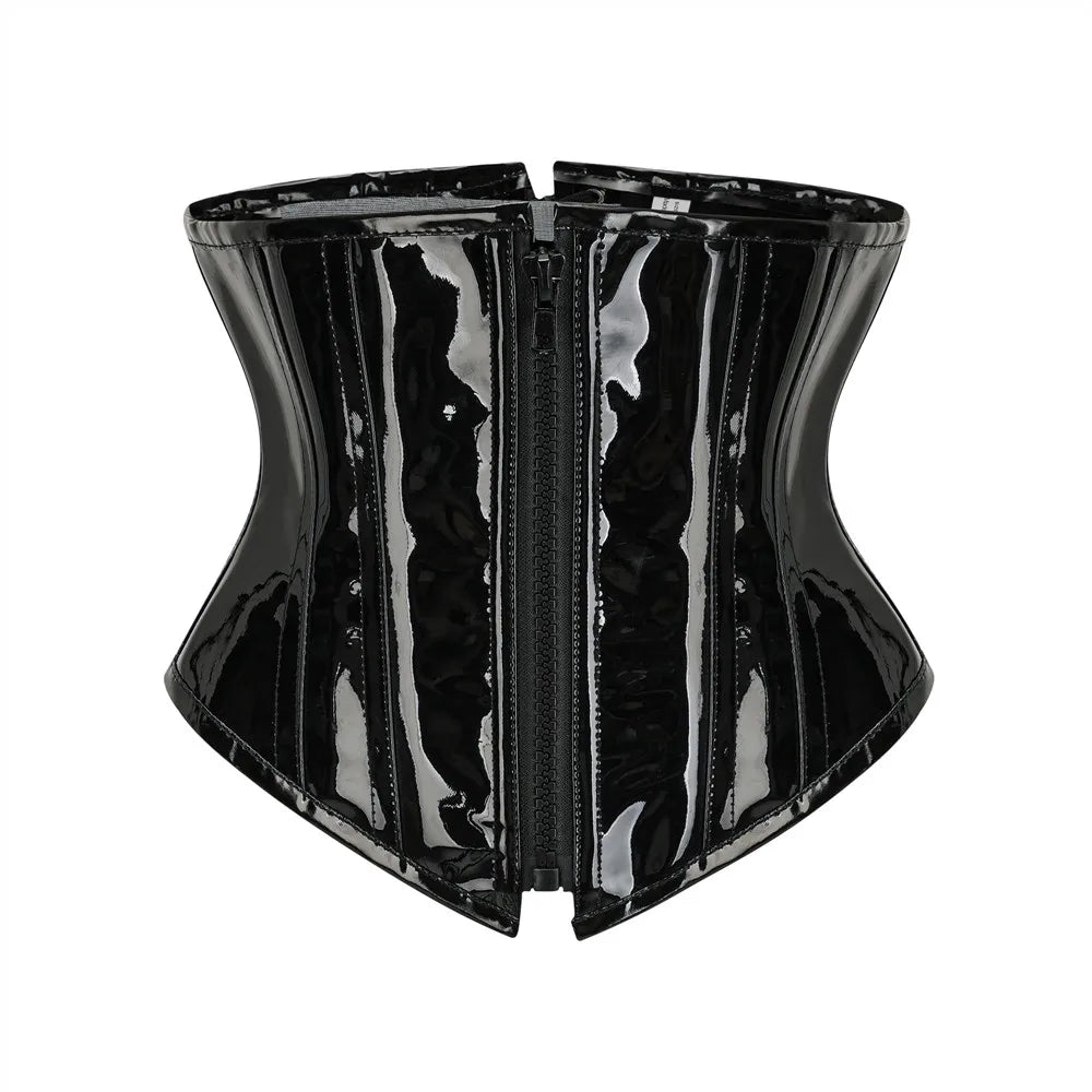 Corset en latex sous la poitrine