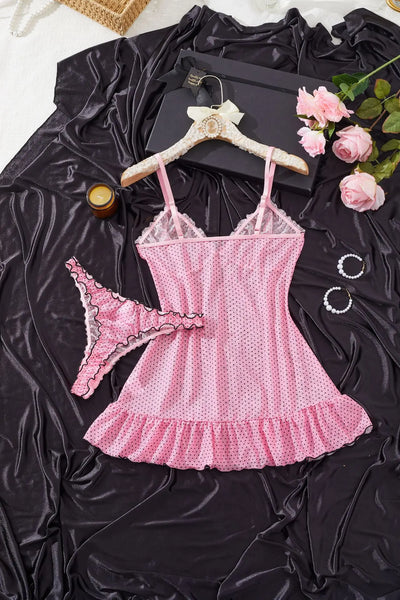 Babydoll de malha com estampa de bolinhas