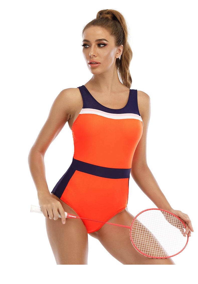 Bañador deportivo de color naranja-Diabolique.es