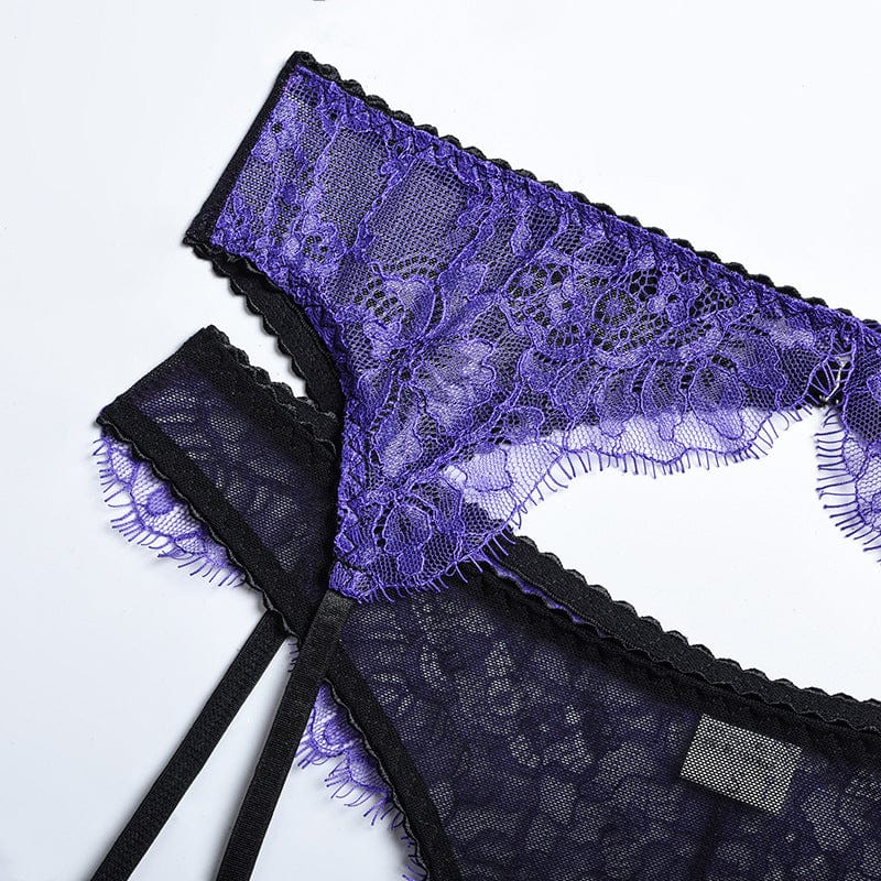 Conjunto de lencería morado Yvonne-Diabolique.es