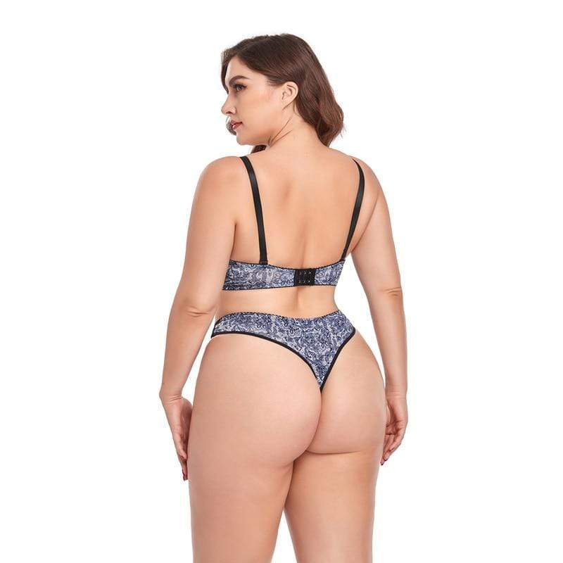 Conjunto de lencería plus size con encaje-Diabolique.es