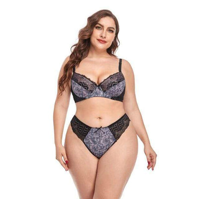 Conjunto de lencería plus size con encaje-Diabolique.es