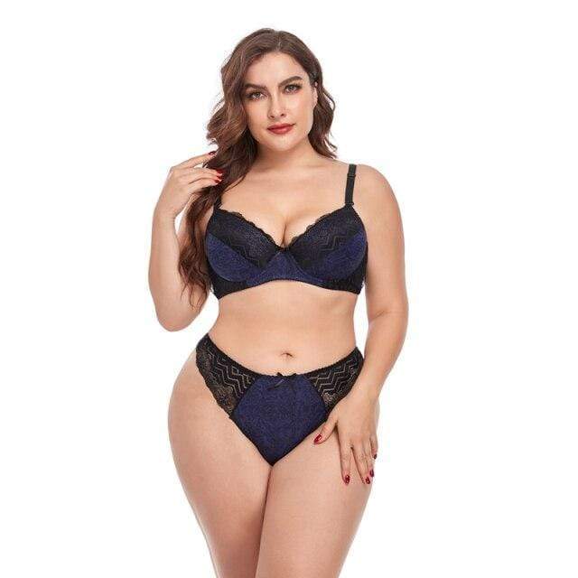 Conjunto de lencería plus size con encaje-Diabolique.es