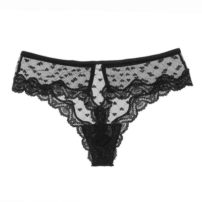 Tanga de malla transparente con corazoncitos-Diabolique.es